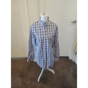 Banana Republic purple and white plaid checked shirt SZ S